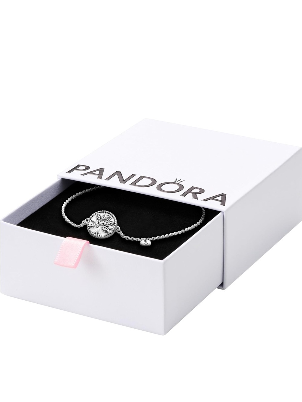 Pandora 925 silver Floral Pavé Pendant bracelet with club zirconia